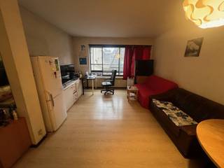 <p><span>Knus te renoveren studio (35 m²) met slaaphoek op een toplocatie in de Europese wijk. Gelegen aan de rustige achterzijde van het gebouw. Inkom met vestiaire en apart toilet. Leefruimte met semi-open keuken. Badkamer met bad en lavabomeubel. Slaaphoek met kast afgescheiden. Super goede ligging, kortbij Schuman en de Europese instellingen, het openbaar vervoer, de Squares en winkels.</span></p><p><span> </span></p>