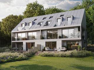 Le projet "Blés d'Or", situé en terrain de fond, dans le cœur d'Uccle, à proximité du Parc de Wolvendael et du Kauwberg, dans le quartier résidentiel du Dieweg, consiste en un développement neuf comprenant deux duplex aménagés dans une villa de de 1929, anciennement utilisée comme école, ainsi que la construction de deux maisons mitoyennes à 3 façades à ossature bois CLT.<br /><br />La maison 2, neuve, offre une surface brute de ± 256 m², des terrasses de ± 47 m² et un jardin de ± 558 m² (et ± 106 m² de sous-sols).<br /><br />Elle se compose d'un hall d'entrée avec vestiaire et wc invités, d'un séjour ouvert avec cuisine américaine donnant sur la terrasse de ± 25,5 m² et le jardin de ± 558 m². Le sous-sol propose un vaste espace polyvalent de ± 69 m², une buanderie, la chaufferie et des caves. Aux 1er et 2ème étages, la partie nuit se compose de 4 chambres, dont une master bedroom avec dressing et salle de douche, 2 salles d'eau, 2 wc et un bureau, chaque chambre bénéficiant d'une terrasse. <br /><br />Autres: chauffage au sol, pompe à chaleur individuelle, ventilation double flux individuelle, emplacements de parking en option (30 000 €). Fiscalité : split valeur terrain (droits d'enregistrement 12,5 %) / valeur construction (TVA 21 %).<br /><br />Le quartier du Dieweg est un quartier calme et verdoyant situé non loin des petits commerces, restaurants et transports en commun ainsi qu'à proximité de plusieurs écoles.<br /><br />Pour information complémentaire, veuillez contacter Philippe Dijkmans au +32 (0) 475 45 77 20.