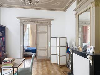 Dit gelijkvloers appartement bevindt zich in een authentieke herenwoning met gemeenschappelijke tuin, gelegen in een autoluwe straat op enkele...