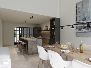 Deze moderne woning maakt deel uit van het nieuwbouwproject Ernest in Oudenaarde – een eigentijdse en duurzame woonontwikkeling op een gunstige locatie.<br /><br />Op het gelijkvloers komt u binnen via de inkomhal met een apart toilet en ruime berging. Van daaruit stapt u binnen in de lichtrijke leefruimte met open keuken – het kloppend hart van de woning. Grote raampartijen zorgen voor een directe verbinding met het aangename terras, ideaal voor een ontspannen moment of een diner in de buitenlucht.<br /><br />De eerste verdieping omvat een nachthal, een apart toilet en een moderne badkamer met inloopdouche en dubbele wastafel. Daarnaast zijn er twee volwaardige slaapkamers, een open vide die perfect dienst kan doen als speel- of leeshoek – een veelzijdige aanvulling op het wooncomfort.<br /><br />Een bijkomende troef is de aangename groenzone, die rust en privacy biedt en het buitengevoel versterkt.<br /><br />Deze woning combineert hedendaagse architectuur met functioneel wooncomfort – perfect voor wie modern en flexibel wil wonen.<br /><br />Alle oppervlaktes zijn BVO. EPC en KI zijn nog niet gekend.<br /><br />De foto’s zijn louter illustratief.