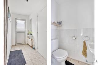 Rustig gelegen gelijkvloers appartement van +/- 71m² te Leopoldsburg met gastentoilet, inkomhal (rechts), open leefruimte en keuken, kelder,...