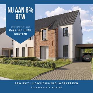 Nieuwbouw mogelijk aan 6% BTW! LAATSTE WONING TE KOOP, oplevering Q1 2026!€ 425.300 INCLUSIEF KOSTEN!We presenteren u met trots project...