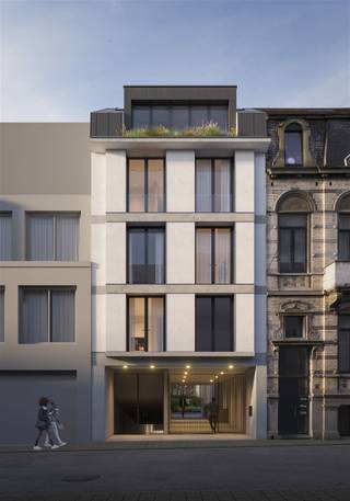 Prachtig nieuw atelierhuis (+/- 234 m2) met terrassen (24 m2) dat huisvesting en professionele activiteit combineert op een binneneiland,...
