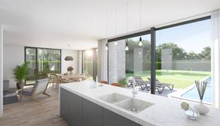 <p><span>- destinée à l'habitation ainsi qu'au commerce et aux services, à l'artisanat et aux petites entreprises, dans la mesure où ils sont compatibles avec l'environnement immédiat.</span></p><p><span>- destinée au développement résidentiel en général et aux entreprises agricoles</span></p><p><span> </span></p><p><span>Bâtiments ouverts :</span></p><p><span>Zonage principal : habitations unifamiliales</span></p><p><span>Zonage auxiliaire : commerce de détail, professions libérales et activités liées au voisinage dans le secteur des soins, avec un maximum de 30 % du volume du bâtiment</span></p><p><span>Hauteur maximale de la corniche : 6 m et au moins 4,5 m</span></p><p><span>Largeur de la maison : 8 m</span></p><p><span>La forme et la pente du toit sont libres</span></p><p><span>Matériaux et couleurs : les parties qui restent visibles doivent être construites avec les mêmes matériaux et de la même manière</span></p><p><span>La couleur et la nature des matériaux doivent s'intégrer esthétiquement dans l'environnement</span></p><p><span> </span></p><p><span>Garage à prévoir dans la maison et au moins 5 mètres de bande de jardin avant à la hauteur du garage</span></p><p><span>La bande de jardin doit être entourée d'une haie vive ou de panneaux de jardin en bois d'une hauteur maximale de 1,80 m</span></p><p><span>Garage séparé, locaux de stockage et/ou abris de jardin : max. 30 m² et toit avec une pente de 0 et 50°. Dans les mêmes matériaux que le bâtiment principal.</span></p><p><span>Garage séparé, débarras et/ou abris de jardin à 2 mètres de la limite du terrain</span></p><p><span>ou sur la limite du terrain en cas de garage relié au voisin (conception commune ou accord écrit requis)</span></p><p><span>Un abri de jardin en bois d'une superficie maximale de 10 m² peut être construit dans la zone de jardin à au moins 1 mètre de la limite du terrain</span></p><p><span>Bassin d'ornement et piscine de 30 m² maximum à 2 mètres de la limite du terrain.</span></p><p><span>Carport autorisé dans la bande latérale non constructible de 18 m² maximum et partiellement ouvert à l'avant et à l'arrière (à condition qu'il figure dans le permis de construire et qu'il soit cohérent avec l'architecture de la maison). S'il est situé sur la limite du terrain, il doit être intégré à la clôture.</span></p><p><span> </span></p><p><span>Une citerne d'au moins 5 000 litres doit être installée par habitation. Trop-plein avec dispositif d'infiltration sur la parcelle.</span></p><p><span>Bande entre la route et la propriété : gazonnée à l'exception de l'allée, du chemin piétonnier et du parking</span></p><p><span>.</span></p><p><span>Dans la bande de jardin avant : aucune construction n'est autorisée, elle doit être aménagée en jardin (exceptions : trottoir fonctionnel et panneau d'affichage, etc.)</span></p>