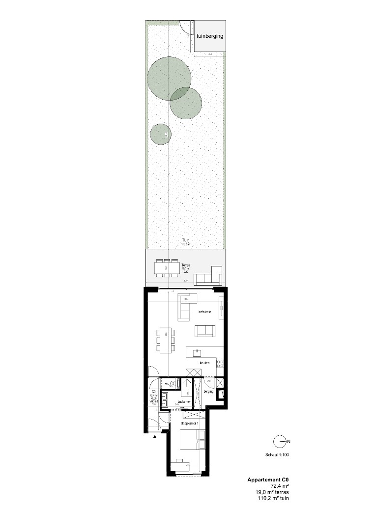 Gelijkvloers appartement met tuin - foto 4