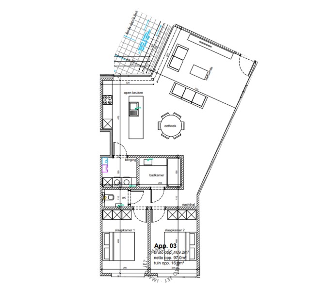 Gelijkvloers nieuwbouwappartement met tuin en twee slaapkamers - foto 4