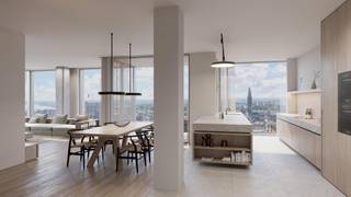 Eén van de iconische gebouwen die de skyline van Antwerpen vormen.Wonen in het centrum van de Stad, aan het vernieuwde operaplein, op de kroon van de...