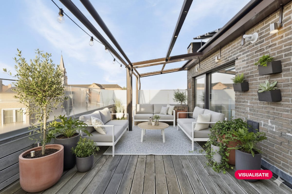 Dakstudio (47m²) met 2 terrassen in Roeselare te koop. - foto 4