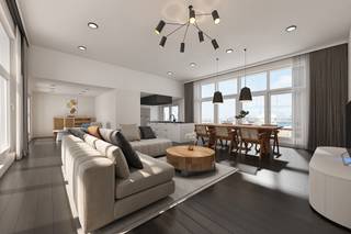 Ontdek deze exclusieve penthouse met panoramisch uitzicht over de jachthaven én achterhaven van Zeebrugge. Een uitzonderlijke woonbeleving met ongeëvenaarde zichten, royale zonneterrassen en een luxueuze afwerking tot in de kleinste details.
Via een stijlvolle inkomhal komt u binnen in een indrukwekkende leefruimte met hoge plafonds, grote raampartijen en directe toegang tot twee ruime terrassen. De overvloed aan natuurlijk licht, gecombineerd met het open uitzicht, creëert een unieke sfeer van rust en verfijning.
De moderne open keuken met centraal eiland is volledig uitgerust met hoogwaardige toestellen en biedt alle comfort. Een aparte leeshoek en een gezellige haard zorgen voor een warme en huiselijke sfeer.
De penthouse beschikt over drie volwaardige slaapkamers, telkens voorzien van ingemaakte kasten en rechtstreekse toegang tot de terrassen. Twee stijlvolle badkamers – één met ligbad en één met inloopdouche – garanderen dagelijks comfort. Daarnaast zijn er twee aparte toiletten en een praktische berging.
Extra troef: mogelijkheid tot aankoop van een bovengrondse dubbele garagebox.
Bent u op zoek naar een uniek en luxueus verblijf aan de jachthaven van Zeebrugge? Aarzel dan niet om contact op te nemen met makelaar Stéphanie via 0472 77 86 60 of stephanie@keyimmo.be voor een exclusief bezoek.