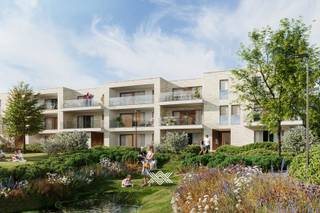 Dit gelijkvloers éénslaapkamer appartement van 78 m² beschikt over een inkomhal, een lichtrijke eet-en leefruimte met open keuken, een afzonderlijk toilet, een praktische berging, twee slaapkamers en een badkamer uitgerust met een enkele wastafel en een douche. Daarnaast heeft het appartement ook een zuidwestelijk georiënteerd terras van 17 m². Het appartement maakt deel uit van het nieuwbouwproject 'Kruishove' en is gelegen op een boogscheut van het centrum van Kruisem, op de locatie van het voormalige woonzorgcentrum Home Sint-Petrus. Het project bestaat uit luxueuze leefappartementen met één, twee en drie slaapkamers, riante zonneterrassen en uitzicht op het aangelegde binnengebied. <br /><br />Op gebied van afwerking wordt u een hoge standaard aangeboden, zo zijn er ruime budgetten inbegrepen in de prijs om volledig naar uw eigen smaak de beste keuzes te maken voor wat betreft de sanitaire toestellen, uw keuken, de binnendeuren en de vloerbekleding.<br /><br />Tot slot worden er voldoende autostaanplaatsen en kelderbergingen voorzien alsook een collectieve fietsenberging, dit voor een optimaal comfort van alle bewoners. <br /><br />Verlaagd BTW-tarief van 6% mogelijk op de volledige constructiewaarde, nu ook voor investeerders mits min. 15 jaar verhuur.<br /><br />Info? guillian@landbergh.be of 09 278 78 79.