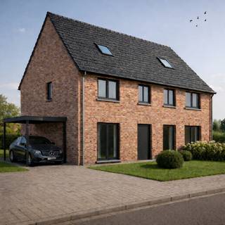 Halfopen woning op een nieuwe kindvriendelijke verkaveling. Ideale ligging in de volledige rust.  De woning bestaat uit ruime living, keuken met AEG-toestellen en berging, een volledig uitgeruste badkamer en 3 slaapkamers met laminaatparket. 4 tot 5 slaapkamers zijn ook mogelijk! Er zijn ook zonnepanelen voorzien op het dak.<br /><br />Onze troeven:<br />- De indeling van het plan kan u nog compleet naar eigen smaak aanpassen.<br />- Begeleiding van begin tot einde bij de bouw van uw woning<br />- Persoonlijk contact met de zaakvoerder<br />- Ruime keuze afwerkingsmaterialen (keuken, badkamer, vloeren,…) binnen het budget<br /><br />Zie www.dimmowoning.be voor de prijs alle kosten inclusief!