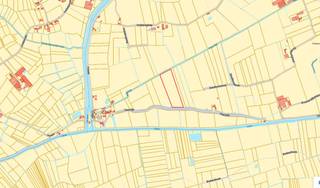 De landbouwgrond is gelegen aan de bovenzijde van de Vaartdijk.Momenteel is het een weide, maar er is geen aanduiding historisch permanent...