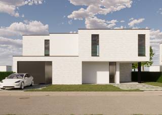 Moderne halfopen (10) en gesloten (1) gezinswoningen in verfijnde lichtgrijze gevelsteen met witte sierpleister. Elke woning heeft drie slaapkamers, een licht terras én afhankelijk van het lot een carport of inpandige garage. Architecturaal rustig maar stijlvol uitgevoerd, met oog op woonkwaliteit voor het hele gezin.<br /><br />Het resultaat is een heldere, elegante architectuur die klasse uitstraalt zonder te overdrijven. De strakke lijnen zorgen voor een hedendaagse uitstraling, terwijl de warme materialen en doordachte indeling het wooncomfort versterken. Met drie ruime slaapkamers, een zonnig terras met mooi zicht op de groene tuin en een carport of inpandige garage (afhankelijk van het lot) zijn deze woningen perfect afgestemd op het ritme van een modern gezin.<br /><br /><strong>Momenteel nog slechts 3 woning beschikbaar.</strong>