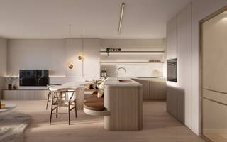 Residence Edgar Degas is being built on the corner of the Markt and Meeuwenlaan in De Panne, in a location that combines tranquility and accessibility. Thanks to its central location, shops, restaurants, and public transportation are within walking distance, while the hustle and bustle of the center remains just out of sight. An ideal base for those who want to live centrally without compromising on quality of life.<br /><br />This fourth-floor apartment with terrace is part of a residence with 28 residential units, each finished with durable and low-maintenance materials. Each apartment has underfloor heating and type D ventilation. Underground parking spaces, garages, and private storage rooms are located below ground, with easy access via two entrance halls on Meeuwenlaan.<br /><br />Layout: entrance hall with space for a cloakroom | living room with open kitchen and access to a sunny terrace | adjoining storage room with washing machine connection | bathroom with walk-in shower and washbasin in a vanity unit | two bedrooms with access to the rear terrace | separate toilet.<br /><br />Quiet living, right in the center of De Panne.