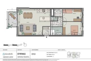 Dit appartement maakt deel uit van het nieuwe woonproject Residentie Flora.<br />Mooi gelegen energiezuinig appartement C1.3  (= 91m²) gelegen op de 1ste verd. zuidwestgericht terras.<br />Inkomhal, ruime berging, leefruimte met open keuken voorzien van ingebouwde toestellen , apart toilet, 2 slpks, ingerichte badkamer voorzien van dubbele wastafel en een inloopdouche.<br /><br />Volledige en nog vrij te kiezen binnenafwerking tot en met de laminaat in de slpks. <br />Uiterst energiezuinig (E9= A-Label) dankzij zonnepanelen ( energiedelen), warmtepomp met vloerverwarming (+koeling) en ventilatiesysteem D.<br /><br />Ondergrondse staanplaatsen welke mee dienen aangekocht te worden.<br />Fietsenstalling en lift zijn voorzien. <br />Prijs excl. aankoopkosten en btw. 6% btw mogelijk, ook voor investeerders bij 15-jarige verhuur!<br /><br />Meer info via 09 280 60 60 of info@durabrik.be.<br /><br />Download de brochure op https://www.durabrik.be/nl/nieuwbouwprojecten/boortmeerbeek-wespelaarsebaan <br /><br />* Beelden en oppervlaktes zijn indicatief.<br /> 