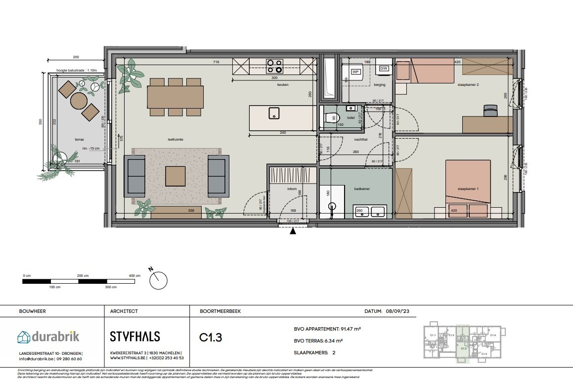 Twee slaapkamer appartement met zuidwest gericht terras - photo 2