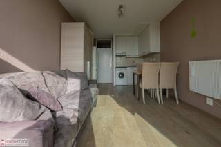 Ce studio meublé est extrêmement ensoleillé et dispose d'une charmante terrasse.<br /><br />Situé au neuvième étage, il offre une vue imprenable sur la ville de Nieuport. EPB: 169.