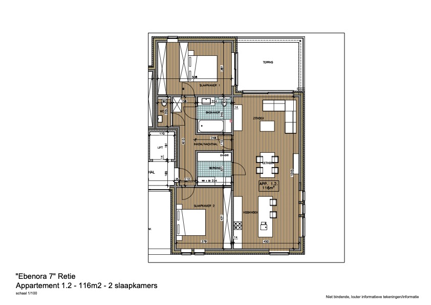 LUXUEUS BEN-APPARTEMENT (116 m²), met 2 slpks en terras. - foto 2