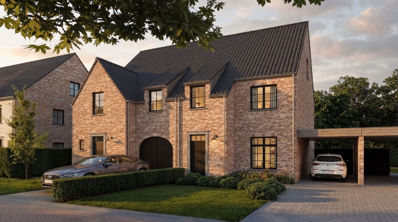 Evergem, Boordekens - rustieke nieuwbouwwoning met carport en 3 of 4 slk. - foto 1