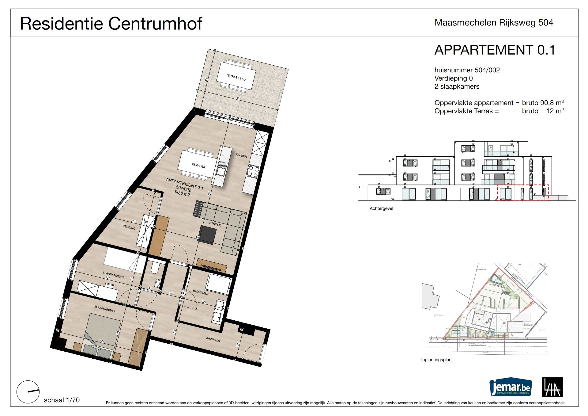 Gelijkvloers appartement met terras - foto 2