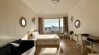 Deze instapklare studio bevindt zich op de 8ste verdieping van een residentieel gebouw met lift. Onlangs werd nieuwe dubbele beglazing geplaatst en de huidige verwarmingsinstallatie wordt binnenkort omgeschakeld van mazout naar een moderne gasketel. Dankzij deze verbeteringen zal het EPC gunstiger worden, wat zorgt voor een lager energieverbruik en meer wooncomfort.<br /><br /><strong>Indeling van de studio:</strong> <br />Bij binnenkomst betreedt u de inkomhal, die directe toegang biedt tot de lichtrijke leefruimte met een praktisch ingedeeld slaapgedeelte. De moderne keuken is stijlvol afgewerkt en voorzien van het nodige comfort. Daarnaast beschikt de studio over ingebouwde kasten, wat zorgt voor extra opbergruimte en een strak interieur. De aparte badkamer is volledig vernieuwd en uitgerust met een douche, een toilet en een moderne wastafel.<br /><br /><strong>Omgeving: </strong><br />Deze locatie biedt de perfecte mix van stadsdynamiek en groen, met het Stadspark op wandelafstand. Gelegen tussen het historische centrum en het Zuid, nabij de Meir, Keyserlei en het Centraal Station, geniet je van een uitstekende mobiliteit en vlotte bereikbaarheid. De levendige buurt met tal van winkels, restaurants en cafés zorgt voor de ideale balans tussen energie en rust.<br /><br />Dankzij de centrale ligging en moderne afwerking is deze studio perfect voor eigen bewoning of als investering. Plan snel je bezoek en ontdek het zelf!<br /><br />Troeven van dit pand: <br />Ideale investering <br />Recent gerenoveerd <br />Elektriciteit conform <br />Aparte fietsenberging <br /> 