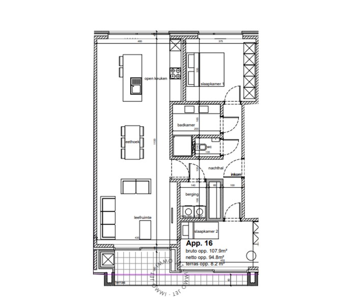 Nieuwbouwappartement op de derde verdieping met terras en twee slaapkamers - foto 4