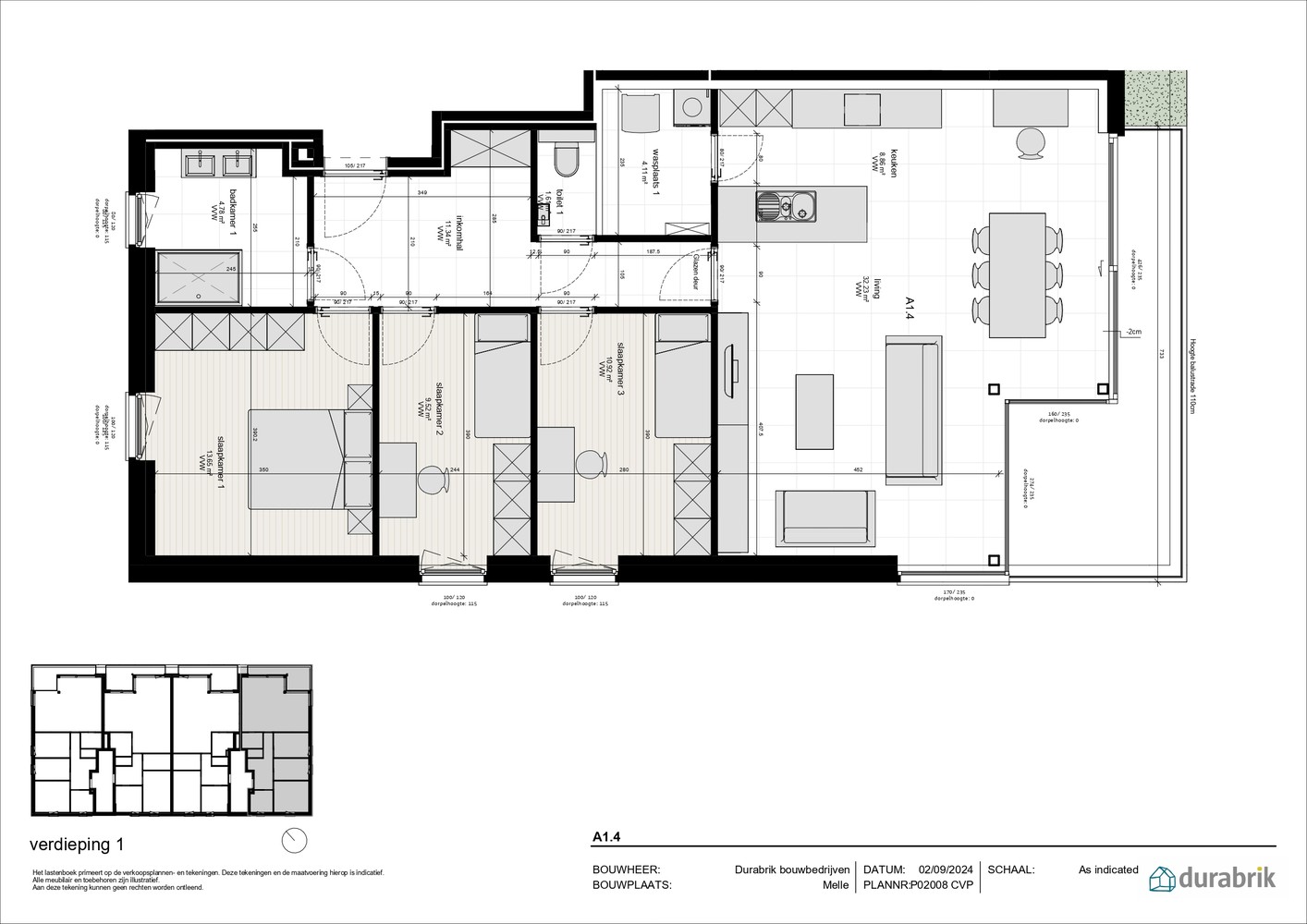 Ruim BEN-appartement met 3 slaapkamers - foto 5
