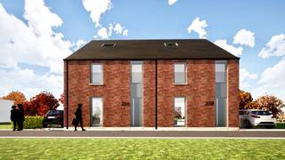 À CONSTRUIRE: Cette maison idéalement située, comprend un hall, un WC, un grand espace regroupant le salon, living et la cuisine, un débrarras...