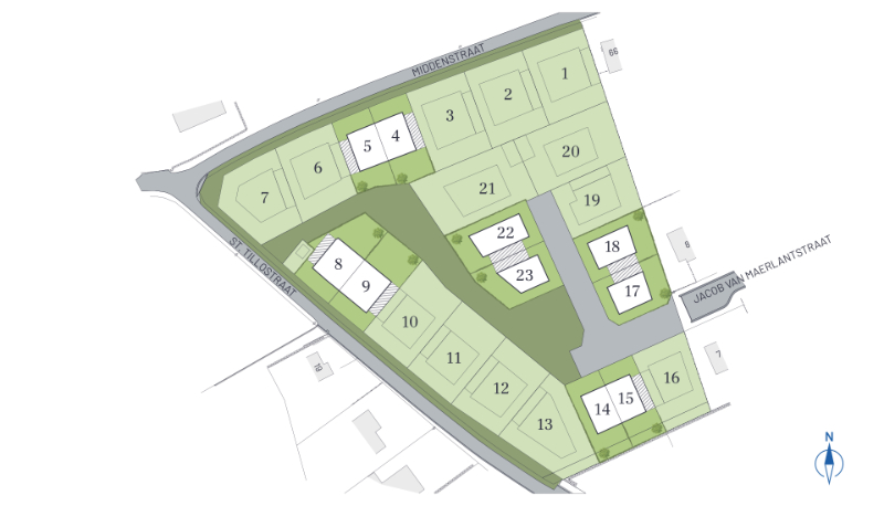 Gits (Hooglede), Middenstr-Tillostr-V.Maerlantstr - Fase 1: Lot 05 - foto 2