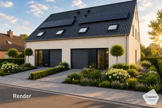 <strong>Hedendaags & Energiezuinig wonen met Groen uitzicht!<br /><br /><span>DEZE WONINGEN KOMEN IN AANMERKING VOOR HET 6% BTW-TARIEF!</span></strong><br /><br />Percelen tussen de <strong>375 m<sup>2</sup> en 532 m<sup>2</sup> </strong>met een bewoonbaar oppervlak tussen de <strong>179 m<sup>2</sup> en 186 m<sup>2</sup></strong>.<br />Goede locatie nabij de autosnelweg en alle voorzieningen.<br />Maak vrijblijvend een afspraak op kantoor!<br /><br />De loten 3 en 4 bestaan uit 2 volwaardige bouwlagen met plat dak, uitgerust met garage en 4 slaapkamers.<br />De loten 1, 2, 5 en 6 bestaan uit twee bouwlagen met hellend dak en zijn eveneens voorzien van garage en <strong>4 slaapkamers.</strong> Hier kan desgewenst mits meerkost een <strong>vaste trap naar de zolder </strong>worden voorzien voor het inrichten van extra kamer(s).<br /><strong>Zonnepanelen en warmtepomp</strong> zijn inbegrepen in de prijs.<br />Zonder zorgen uitkijken naar je <strong>NIEUWE THUIS.</strong><br /><br /><strong>Zonnige tuin Zuid-West</strong> met prachtige uitzichten.<br /><br />Badkamer is uitgerust met dubbele lavabo, douche of ligbad.<br />Alle loten zijn op het verdiep voorzien van een apart toilet en berging. <br /><br /><u><strong>Indeling:</strong></u>
<ul>
<li>Inkom met gastentoilet;</li>
<li>Leefruimte met open keuken met zicht op de tuin;</li>
<li>Garage/berging;</li>
<li>Apart toilet;</li>
<li>Nachthal;</li>
<li><u><strong>4 slaapkamers;</strong></u></li>
<li>Badkamer met dubbele lavabo, douche of ligbad;</li>
<li>Berging/dressing;</li>
</ul>
<u><strong>Extra:</strong></u>
<ul>
<li>Nog in te richten zolder ( meerprijs) </li>
</ul>
<u><strong>Troeven:</strong></u>
<ul>
<li>Regenwaterput 5000 liter;</li>
<li><strong>Vloerverwarming</strong>;</li>
<li>Warmtepomp;</li>
<li>Zonnepanelen;</li>
<li>Ventilatiesysteem D.</li>
</ul>
<br /><strong>De woningen worden afgewerkt conform het lastenboek, u heeft als koper veel inspraak bij afwerking.</strong>