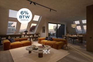 Deze riante penthouse van 188 m² beschikt over een lichtrijke leefruimte met toegang tot het zonneterras van 35 m² met een uitzonderlijk uitzicht...