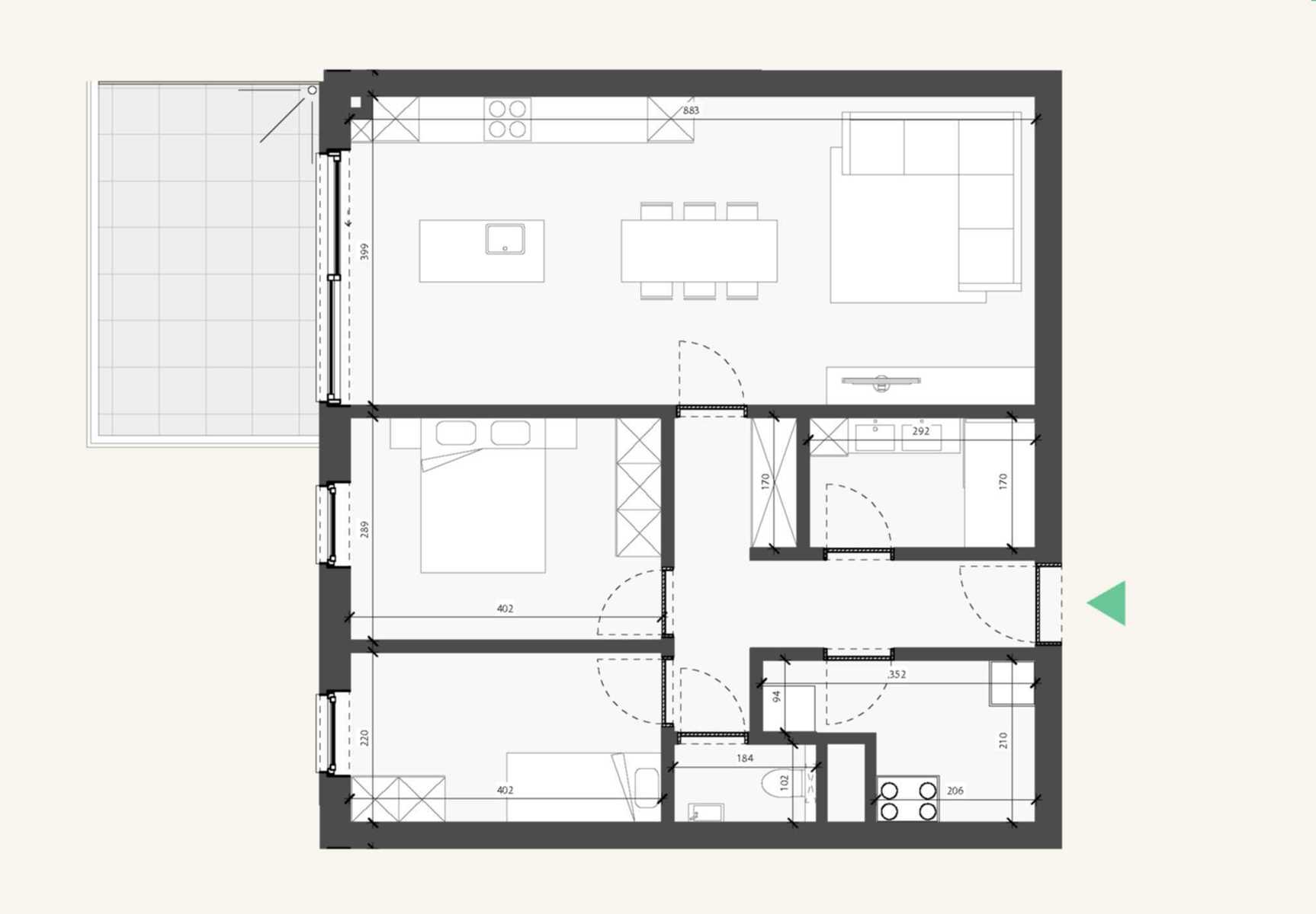 1.5 Appartement met 2 slaapkamers op de 1ste verdieping - foto 3