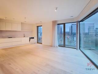BRUSSEL, in de recente residentie RIVA, tegenover Tour & Taxi en vlakbij het Noordstation, prachtig appartement met 2 slaapkamers van ±90m²...