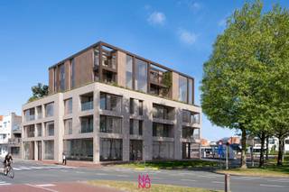 Schitterend nieuwbouwappartement met twee slaapkamers, een Zuidgericht terras met een aangenaam open zicht, gelegen op de tweede verdieping in de stijlvolle nieuwbouwresidentie "Maurice" vlakbij Duinenwater en het station van Knokke-Heist<br /><br />Dit nieuw appartement werd luxueus afgewerkt en werd volledig geschilderd en omvat:<br />Inkomhal met gastentoilet, lichtrijke leefruimte met een gezellige zit- en eethoek, moderne open keuken voorzien van de nodige toestellen, berging en een overdekt Zuidgericht buitenterras. Verder zijn er 2 ruime slaapkamers, een mooi afgewerkte badkamer met inloopdouche en een tweede douchekamer. Mogelijkheid tot aankoop van een makkelijk toegankelijke autostaanplaats ( kabel voor elektrisch laden voorzien ), bereikbaar via een autolift in de residentie. Verkoop onder stelsel van BTW.
