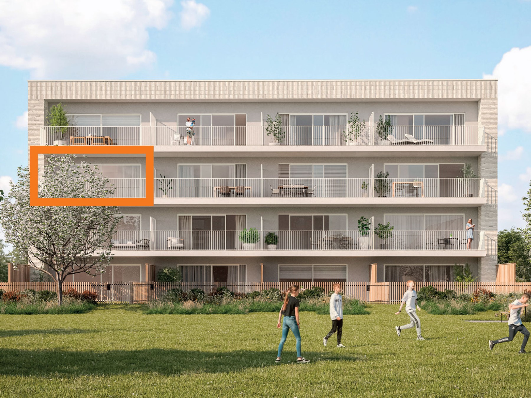 Lot 55 App 2.B2 Appartement met 3 slaapkamers &amp; 16 m² terras (107 m²) - foto 1