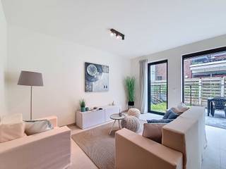 Instapklaar gelijkvloers appartement met 2 slaapkamers en privatieve tuin te huur in Residentie De Dry Croonen.In het hart van Zoutleeuw, pal naast...