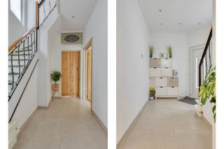 <p>Deze <strong>gerenoveerde woning</strong> met een bewoonbare oppervlakte van <strong>144 m²</strong> verwelkomt u via een ruime inkomhal op onderhoudsvriendelijke stenen vloer. Hier bevindt zich tevens een apart gastentoilet.<br />Vanuit de inkomhal bereikt u de <strong>lichtrijke leefruimte met een aparte multifunctionele ruimte</strong>, die dankzij de grote raampartijen een prachtig uitzicht biedt op de fraai aangelegde tuin. Aansluitend vindt u de volledig geïnstalleerde keuken, uitgerust met oven, kookplaat, dampkap en tal aan kastruimte. Daarnaast zijn hier ook de aansluitingen voor wasmachine en droogkast voorzien.</p><p>Op de eerste verdieping bevinden zich <strong>drie volwaardige slaapkamers</strong> en een moderne badkamer, ingericht met een inloopdouche, een tweede toilet en een stijlvol lavabomeubel. Achteraan de woning geniet u van een schitterende, oostelijk georiënteerde tuin van circa 105 m², ideaal om in alle rust van de ochtend- en middagzon te genieten. Via de tuin heeft u toegang tot de <strong>garage</strong>, die momenteel is ingericht als een volwaardige extra woonruimte met keuken, tweede badkamer, leefruimte en een aparte slaapkamer. Een ideale gezinswoning die comfort, ruimte en veelzijdigheid perfect combineert.</p><p>Extra: <br />- EPC 298 kWh/m2 jaar (Score C -> GEEN renovatieverplichting!)<br />- Elektriciteit conform<br />- Watertoets: perceelscore A, gebouwscore A. <br />- Stedenbouwkundige informatie in aanvraag, maatregelenregister in aanvraag</p><p>Nabij school, winkels, autosnelweg, openbaar vervoer, etc. Voor meer info ga naar www.coenenvastgoed.be of bel 03/375.82.92</p>