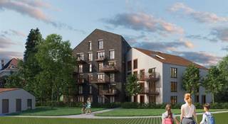 <p>In een nieuwbouwproject bestaande uit 26 stijlvolle appartementen met terrassen en/of tuinen en met ondergrondse parkeerplaatsen en berging<br /><br />Prachtig gelijkvloers appartement 0.04 van 83,5 m2 met terras 16,5 m2 en tuin 133,4m2 bestaande uit:<br />een inkomhal, een toilet, een living-eetplaats met toegang naar het terras en tuin, een ingerichte keuken, een wasruimte/berging, 2 slaapkamers en een ingerichte badkamer. <br /><br />Toekomstgerichte keuzes omtrent de technieken en afwerkingen zorgen voor een verhoogd woon- en leefcomfort.<br /><br />De ROOTS-feiten: Bijna-energie neutraal (max E30) | Overal vloerverwarming | Volledig afgewerkt opgeleverd<br />Kortom : een durrzaam en een slimme investering!<br /><br />Mogelijkheid om ook een open parkeerplaats, een box en een kelder te verwerven per appartement. <br />Supplement voor een berging: vanaf 3.500,00 EUR*<br />Supplement voor een ondergrondse open parkeerplaats: vanaf 18.500,00 EUR*<br />Supplement voor een ondergrondse garagebox: vanaf 25.000,00 EUR*<br /><br />*De vermelde prijzen zijn exclusief BTW, notariskosten en aansluitingskosten.</p>