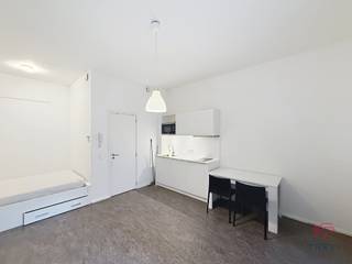 <strong>ALLEEN VOOR STUDENTEN! BRUSSEL—stadscentrum, op 20 meter van de Grote Markt en de Grasmarkt, nabij tal van winkels en openbaar vervoer. In residentie “Îlot Sacré”: semi-gemeubelde studio voor STUDENT van ca. 30 m², bestaande uit een leefruimte van ca. 19 m² met ingerichte open keuken (kookplaten, dampkap, koelkast/diepvries, vaatwasser) met slaaphoek; doucheruimte (douche, toilet, wastafel). Provisie voor lasten: 100€/maand (warm water, verwarming, gemeenschappelijke delen). Beschikbaar 01/10/2026. EPB C. Afmetingen louter ter indicatie.<br /><br /></strong><span>Begane grond</span> :<span> <br /><br /></span>- Woonkamer van ±19 m² (4,3 x 4,4) met slaaphoek<br />- Open keuken die uitkomt op de woonkamer, volledig ingericht (koelkast/vriezer, kookplaten, afzuigkap, vaatwasser)<br />- Doucheruimte (douche, toilet, wastafel)