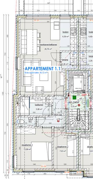 Modern nieuwbouwappartement op de 1ste verdieping (bruto bewoonbare oppervlakte van 86m²) met ruim terras van 23m².Het appartement maakt deel uit van...