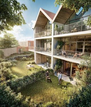 Discover living in the Prinsenhof - a unique conversion of a historical site, where every corner tells a story, with respect for the past and an eye on the future.<br /><br />Step into this exclusive two-bedroom penthouse, located in the former 'warehouse' of this special renovation project. The spacious, light-filled living area with oak parquet flooring and high-quality open kitchen exudes class. The free height up to 5.5 meters in the ridge and the visible beam structure give an impressive feeling of space. Through a double sliding window, you reach the sunny terrace with practical terrace storage.<br /><br />The penthouse has two spacious bedrooms and one bathroom. A storage room and separate toilet complete the whole. This sustainable project is finished with high-quality materials, individual heat pumps, and underfloor heating.<br /><br />Additional benefit: under certain conditions, you can enjoy the reduced VAT rate of 6% - a nice saving on your dream home.<br /><br />The Prinsenhof comprises 23 apartments and 5 family homes around a car-free, green courtyard. Underground parking garage with car lift, parking spaces, and optional storage rooms.<br /><br />Interior images are indicative. EPB in progress (energetic renovation max. E70).