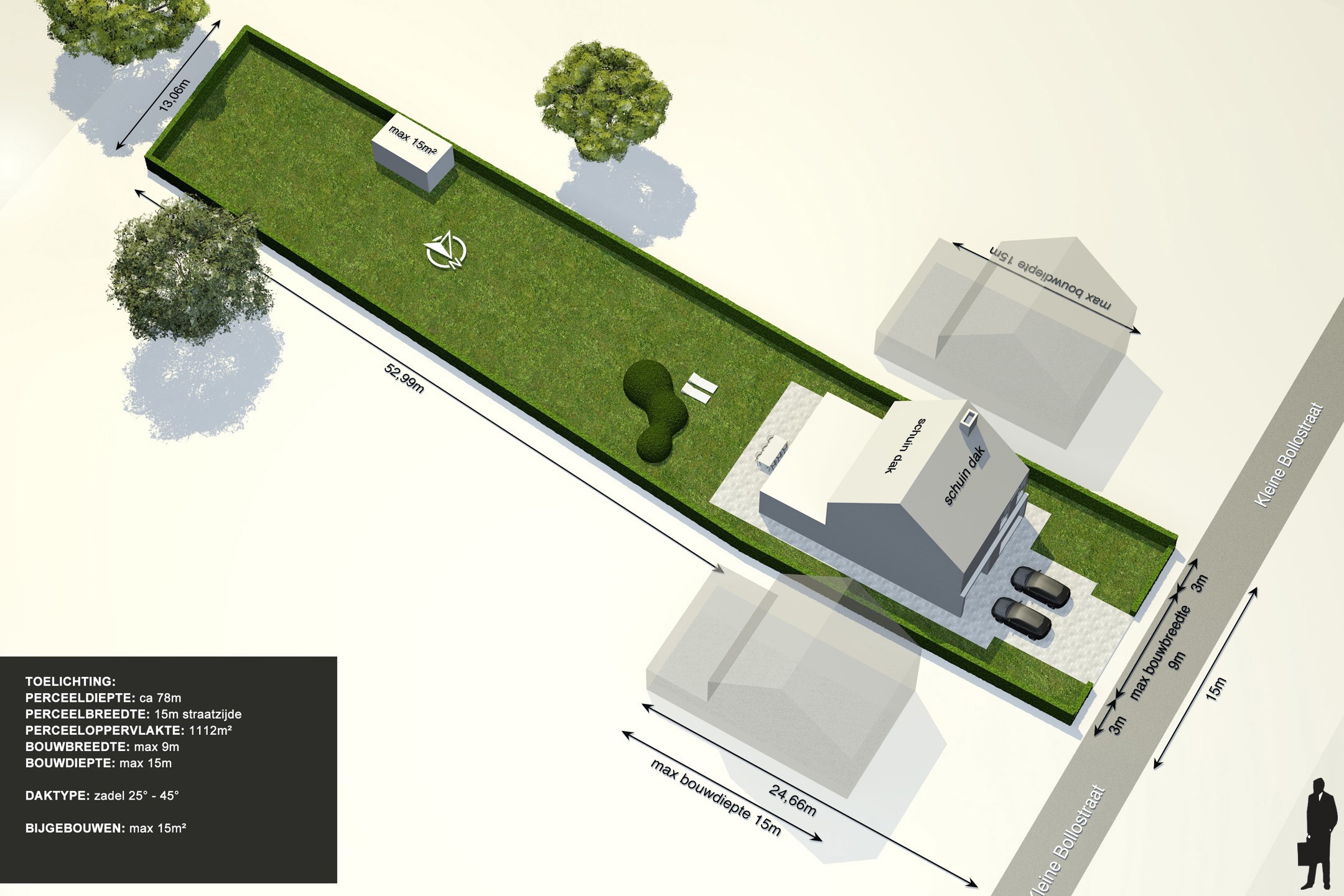 Zuidgerichte bouwgrond van 1.112 m² te Tremelo. - foto 3