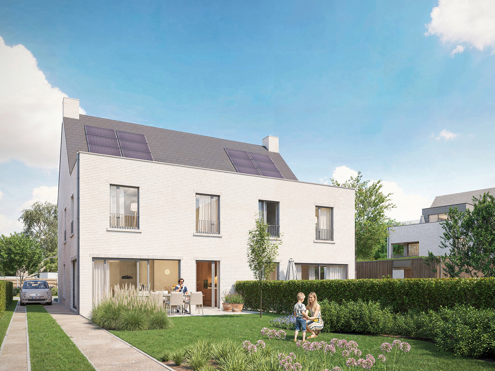 Halfopen moderne pastorijwoningen in een doodlopende straat - foto 4