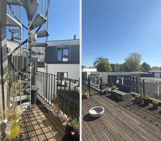Stijlvol en energiezuinig appartement met zonnig dakterras<br /><br />Welkom in de charmante Leopoldlei in Hoboken!<br />In een modern wit gebouw uit 2019, met slechts vijf appartementen, bevindt zich dit gezellige appartement op de 2de (en hoogste) verdieping.<br /><br />Binnenin combineert het appartement een industriële look met warme accenten: het betonnen plafond geeft karakter terwijl de parketvloer zorgt voor een gezellige, huiselijke sfeer. De stoere zwarte keuken sluit mooi aan op de leefruimte en de design badkamer met British Racing Green en vintage tegels geeft een unieke retro touch.<br /><br />De indeling is praktisch en aangenaam: een lichtrijke leefruimte met open, volledig uitgeruste keuken, een aparte berging, een mooie slaapkamer en een zeer ruime badkamer.<br />Dankzij de grote ramen aan zowel voor- als achterzijde geniet je de hele dag door van veel natuurlijk licht.<br /><br />Via het terras aan de keuken bereik je met een draaitrap het absolute pareltje van dit appartement: een ruim, zonnig dakterras met open zicht op de groene omgeving, de Hobokense Polders en zelfs tot aan de haven.<br />Perfect om ’s ochtends rustig wakker te worden met koffie in de zon of om op lange zomeravonden te genieten met een barbecue.<br /><br />Daarnaast is er ook de mogelijkheid om gebruik te maken van een parkeerplaats voor de garage.<br /><br />Met een uitstekende EPC-score (label A) en 5 zonnepanelen is dit appartement bijzonder energiezuinig en klaar voor de toekomst, met lage energiekosten als extra troef.<br /><br />Tot slot is de ligging ideaal, met een vlotte verbinding naar de stad, het openbaar vervoer en belangrijke invalswegen (ring, E17, E19 en A12).<br /><br />Voor meer info of een bezoek, contacteer appartement.leopoldlei@gmail.com<br />Geen makelaars aub.
