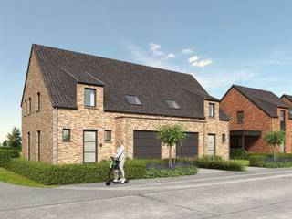 <p><span>Moderne nieuwbouw woningen omvattende: </span></p><p><span>Gelijkvloers: inkomhal; afzonderlijke WC; living met open keuken; berging; </span></p><p><span>Verdiep: nachthal; 3 slaapkamers; ingerichte badkamer; Tuin met zuidwestelijke oriëntatie; </span></p><p><span>Garage/carport; </span></p><p><span> </span></p><p><span>Nutsvoorzieningen: stadswater, regenwater, elektriciteit, centrale verwarming op gas, super isolerend glas, zonnepanelen </span></p>