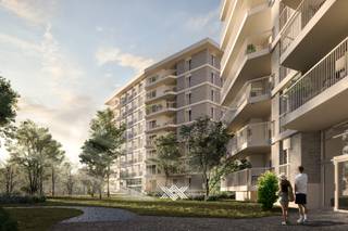 Dit tweeslaapkamer appartement van 84 m² ligt op het eerste verdiep van residentie Kouterheem en beschikt over een inkomhal met plaats voor...