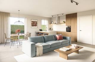 Danneels bouwt deze halfopen bebouwing in moderne stijl in onze toekomstgerichte woonbuurt in een rustige, nieuwe zijstraat van de Olmenlaan in Zele. Een nieuwe familievriendelijke woonomgeving met veel groen, dicht bij het centrum en alle voorzieningen. <br /><br />De woning is rustig gelegen, links vooraan de nieuwe wijk en is bijzonder functioneel ingedeeld. Zithoek, eetkamer en keuken vormen een mooi geheel dat optimaal in verbinding staat met de grote tuin en het terras. Op de verdiepingen hebben we drie slaapkamers, badkamer, een apart toilet en een grote berging. <br /><br />Danneels realiseert deze woning sleutel-op-de-deur voor jou met een vaste totaalprijs en oplevertermijn. De woning kan worden aangekocht aan het verlaagd btw-tarief van 6%. <br /><br />Een geothermische warmtepomp, vloerverwarming, zonnepanelen en een ventilatiesysteem met warmterecuperatie zijn voorzien en dat is goed nieuws voor jouw energiefactuur.