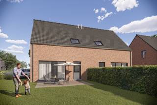 Deze halfopen woning maakt deel uit van nieuwbouwproject "Export", rustig gelegen in het gezellige centrum van Dessel.<br /><br />Deze woning is gebouwd op lot 76, een hoekperceel (Golding - Export) met een perceeloppervlakte van 309m².<br />De bewoonbare oppervlakte bedraagt 120m². <br /><br />Via de inkomhal is er toegang tot de open leefruimte met eetkamer en keuken. Achteraan is een grote glaspartij aanwezig die uitgeeft op de oostgerichte tuin. Naast de keuken is een berging/wasplaats aanwezig. Op het gelijkvloers is er tot slot nog een gastentoilet.<br />De eerste verdieping beschikt over 3 slaapkamers en een badkamer met bad, douche, lavabo en toilet.<br />Een valtrap geeft nog toegang tot de opbergzolder.<br /><br />Parkeren kan op de oprit naast de woning.<br /><br />De afwerking is volledig inbegrepen volgens lastenboek. <br />De woning wordt uitgerust met zonnepanelen en een warmtepomp en zal bijgevolg erg energiezuinig zijn.<br />Omwille van het lage E-peil (&lt;E20), geniet u 5 jaar vrijstelling van onroerende voorheffing.