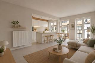 <p><span>In het hart van de Stad vinden we dit gezellig en lichtrijke appartement terug, gelegen in een kleinschalige residentie.</span></p><p><span> </span></p><p><span>Het appartement is ingedeeld met een inkom met apart toilet, ruime woonkamer met open keuken voorzien van alle comfort en een aansluitende berging. Er zijn twee slaapkamers en een badkamer met wastafel, inloopdouche en een ingemaakte kast waar wasmachine en droogkast hun plaats vinden.</span></p><p><span> </span></p><p><span>Achteraan is een breed balkon.</span></p><p><span> </span></p><p><span>Het appartement heeft een EPC label A: een laag energieverbruik gegarandeerd!</span></p><p><span> </span></p><p><span>* ter illustratie werden presenteren we AI gegenereerde renders</span></p><p><span> </span></p><p><span> </span></p>