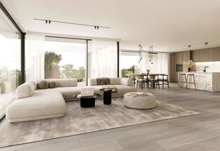 In het hart van Aalter wordt binnenkort een duurzame woonwijk gerealiseerd op de voormalige site van Vleeswarenbedrijf De Wulf, genaamd 'Park De Wulf'. Dit project biedt een gevarieerd aanbod van ruime appartementen en commerciële ruimtes, omgeven door groene zones, op een toplocatie nabij de Markt in het centrum van Aalter. Deze ontwikkeling belooft niet alleen een nieuwe residentiële buurt te worden, maar ook een groen toevluchtsoord in het hart van de stad.
Het project bestaat uit twee gebouwen met een mix van lichtrijke appartementen met 1, 2 of 3 slaapkamers, voorzien van zonnige terrassen of stedelijke tuinen, en uitgerust met hoogwaardige en duurzame materialen waarbij kopers hun inbreng kunnen hebben.
Met een focus op energiezuinigheid en toekomstbestendigheid wordt er gebruik gemaakt van warmtepompen, vloerverwarming en zonnepanelen. Daarnaast wordt een ondergrondse parkeergarage (met garageboxen en bergingen) voorzien, waardoor bovengronds ruimte vrijkomt voor groenvoorzieningen en een afgesloten fietsenberging, wat de leefbaarheid en de rust in de buurt ten goede komt.
Dit appartement omvat een inkomhal met een apart toilet, een zonnige woonkamer met een open keuken en eethoek, een ruim terras, een berging, twee volwaardige slaapkamers waarvan één met een dressing, en een badkamer met zowel ligbad als douche. Daarnaast genieten de gelijkvloerse appartementen van een eigen tuin. Appartementen met twee slaapkamers te koop vanaf € 315 000 (excl. kosten).